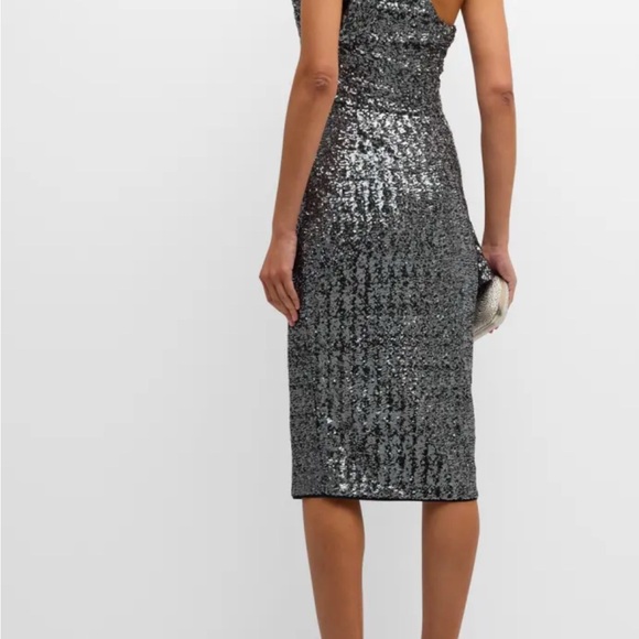 NWT Chiara Boni dark silver sequins evening dress, size 10 - Picture 5 of 9